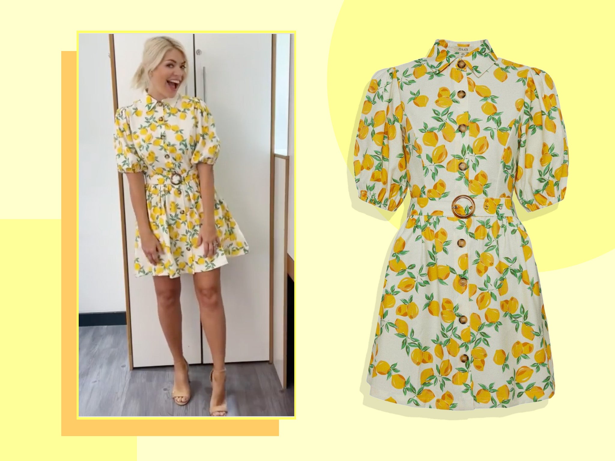 Lemon print dress uk hotsell